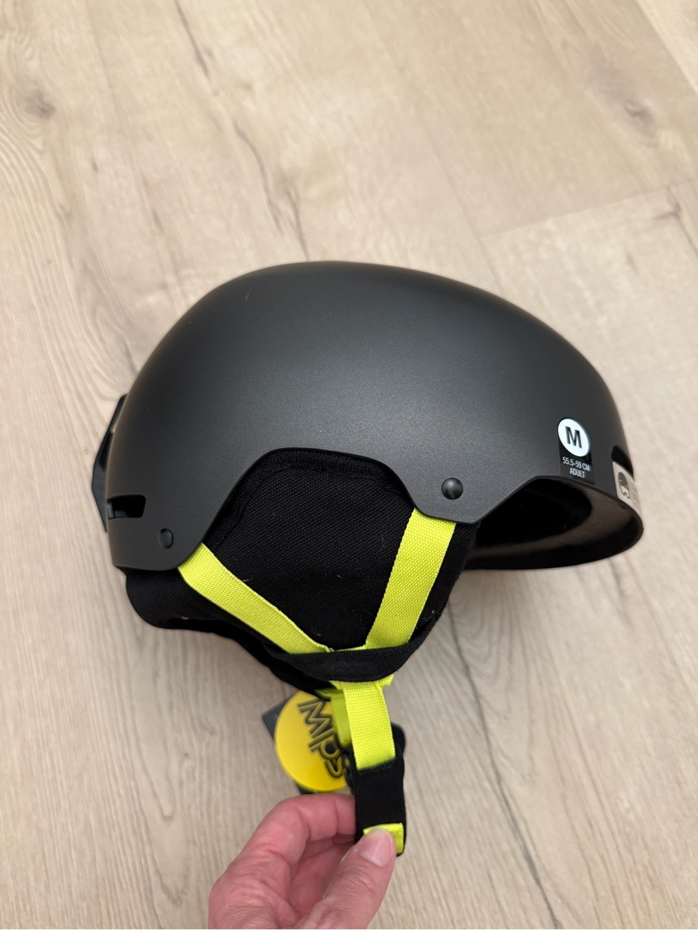 NEW - Giro Matte Black Helmet with Neon Yellow Accents - M - Adult